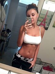 Brunette ultra-cutie post selfies of her