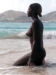Sexy ebony bitches on the beach.
