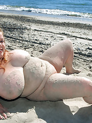 Big jugged nudists on the seashore -..